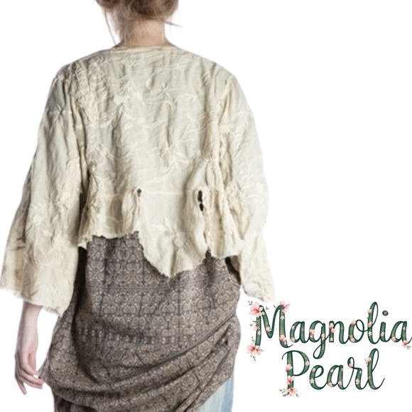 Magnolia Pearl “Lise Lotte” Style Piano Shawl Jacket OSFM JACKET 342 ANWHT RARE - Picture 9 of 10